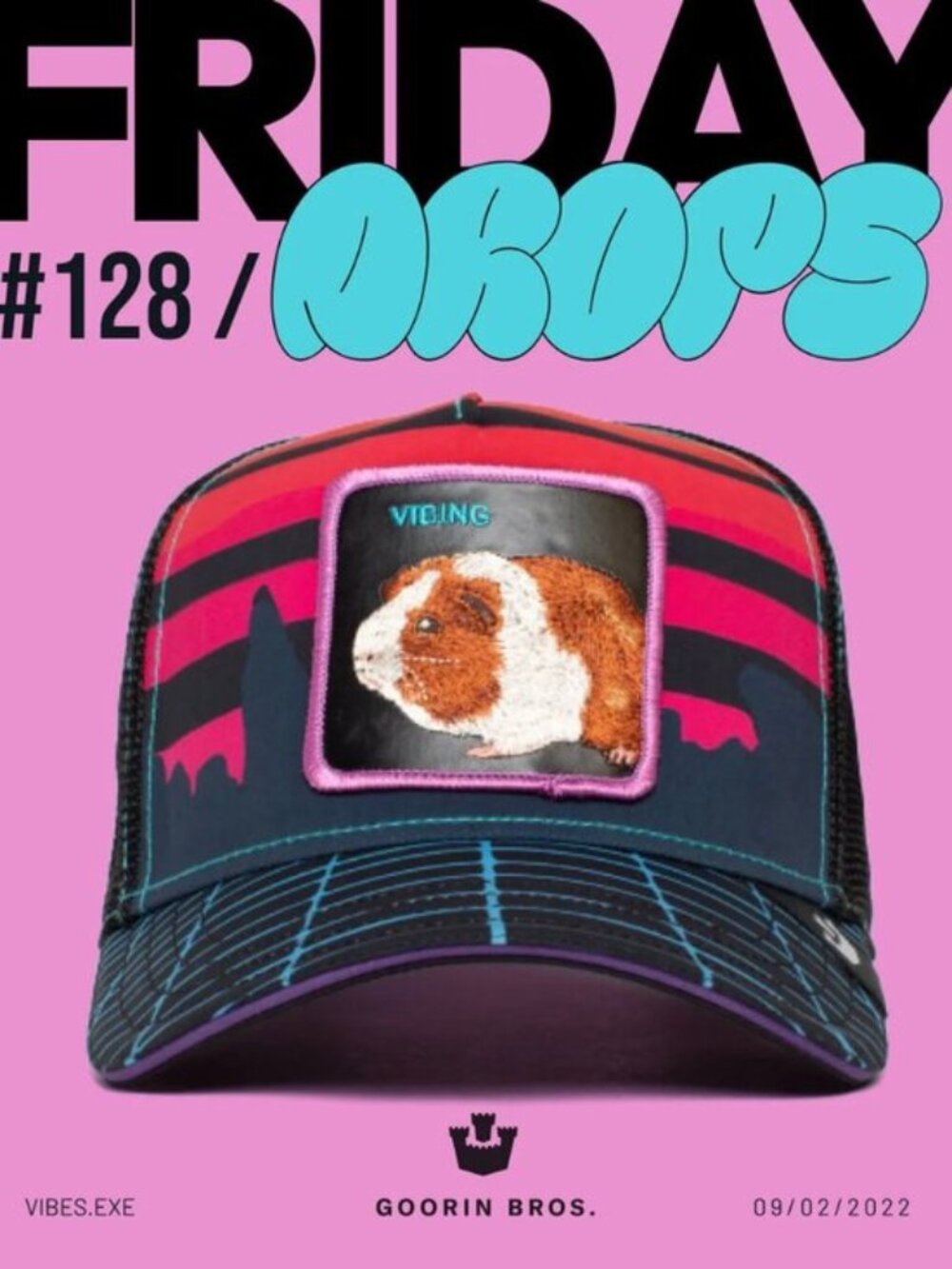 New in Box Limited Edition Goorin Bros “Vibes.exe” Guinea Pig Trucker Hat